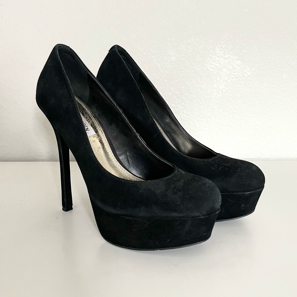 Steve Madden Allyy Black Suede Stilletto Pumps Size 8